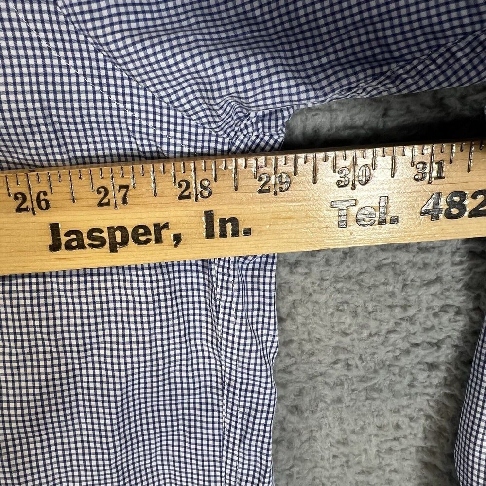 Gitman Bros Shirt Mens 18.5‎ 36 Blue Check Button Up Long Sleeve Flat Pocket USA - Picture 6 of 9